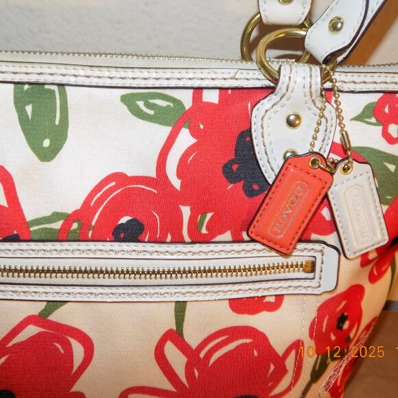 Coach Shoulder Bag with Flower Print - Picture 2 of 6